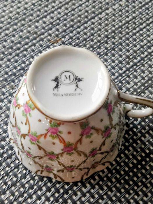 Порцеланова чаша с чинийка "Meander"