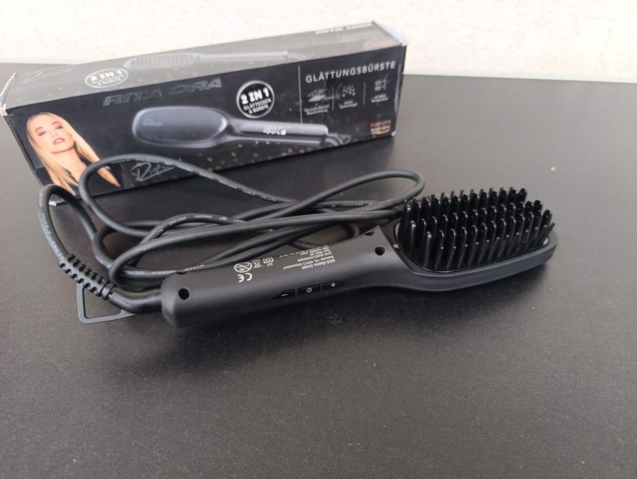 perie de indreptat parul 2 in 1 indreptare si netezire ceramica keratina rita