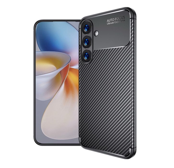 Husa Carbon Neagra Autofocus Samsung S20FE S21FE S23FE S24FE S25FE