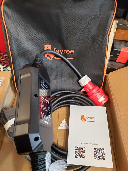 Мобилна зарядна станция 11kW, трифазна, Feyree, НОВА.