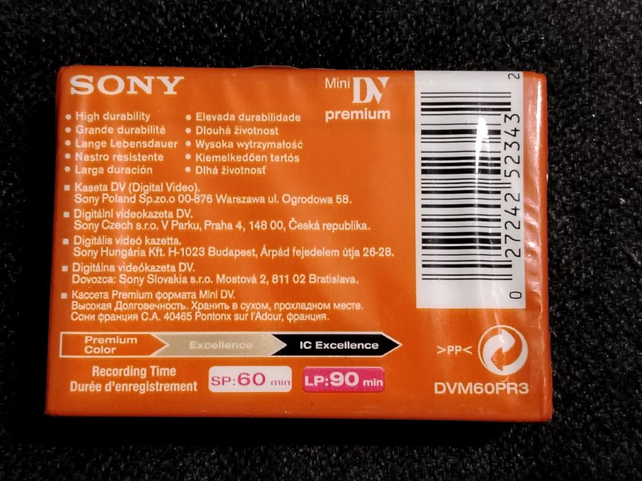 (Lot) Casetă video digitală Sony Premium Mini DV 60/90 (model DVM60PR3),
Pretul este pentru întregul lot de șase casete