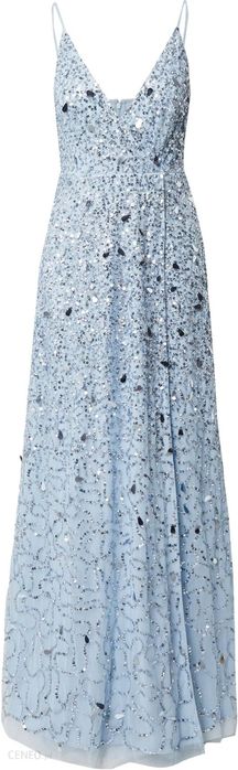 Rochie Blue paiete si Cristale crapata intr-o parte M