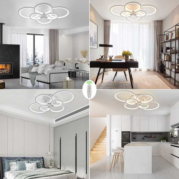 Полилей с висулки LED Lustra Rivani 8067/4 + 4 MARO 232W, Многоцветен