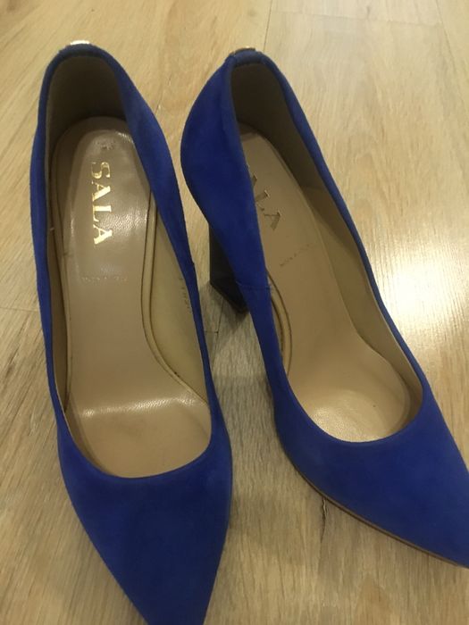 Замшевые туфли синие