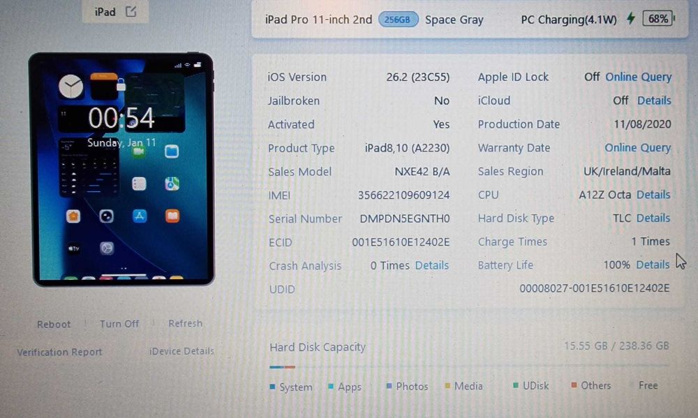 Tableta Apple iPad 11 Pro 2 2020 SIM 4G 256GB A2230 NOU nefolosita