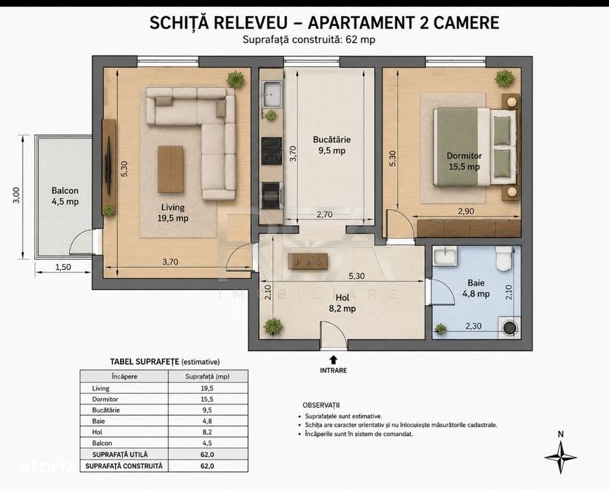 2 camere, renovat 2025 | 62 mp | Ideal investitie | Aparatorii Patriei