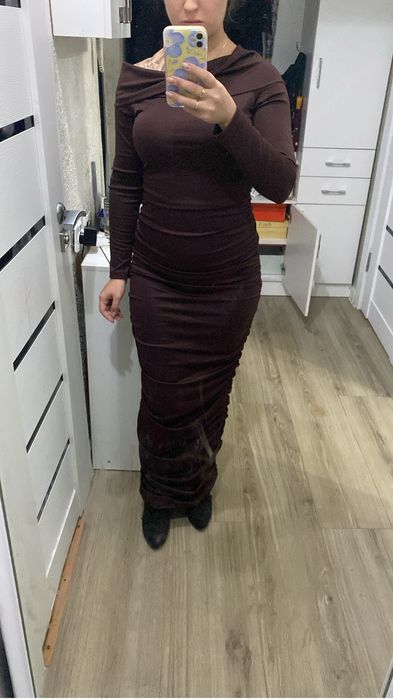 Платье коричневое вечернее, размер М