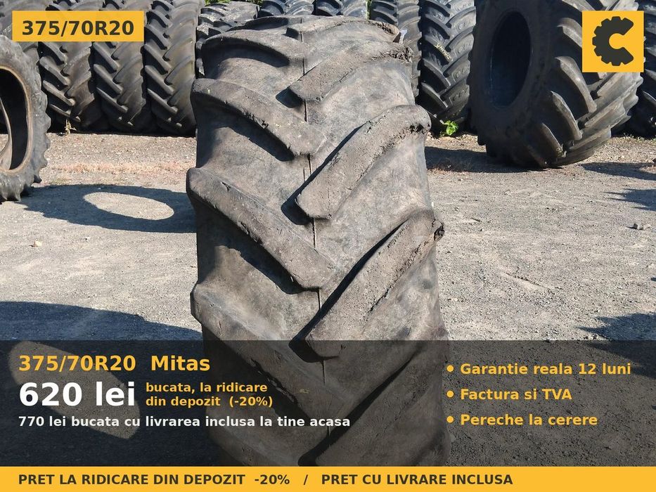 Cauciucuri Anvelope 375/70R20 375/70 R20 375/70-20 3757020 Mitas Buldo Miniincarcator si Industrial Utilaje Agricole SH Second Hand LIVRARE Stoc Real