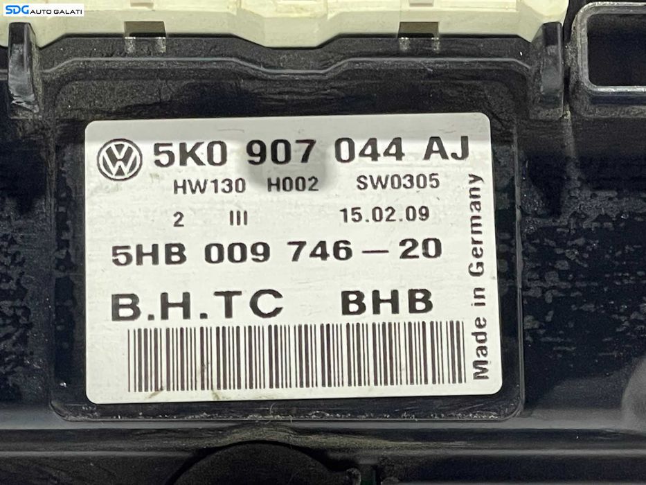 Panou Modul Unitate Comanda AC Aer Conditionat Clima Climatronic Dublu Dual Zone Volkswagen Golf 6 Plus 2008 - 2013 Cod 5K0907044AJ [L2864]