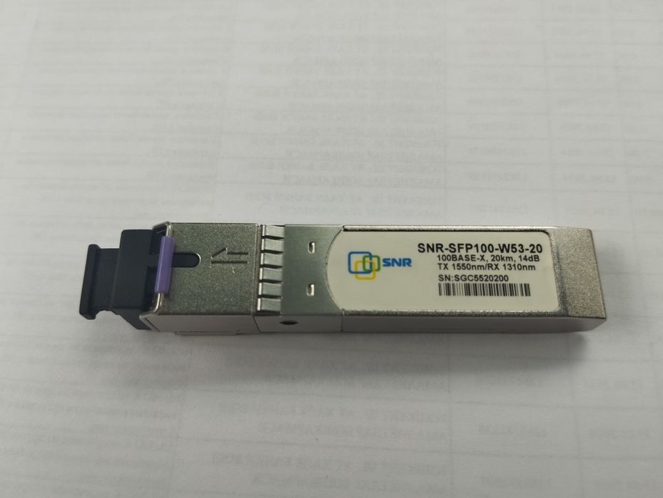 Это оптический трансивер SNR-SFP100-W53-20