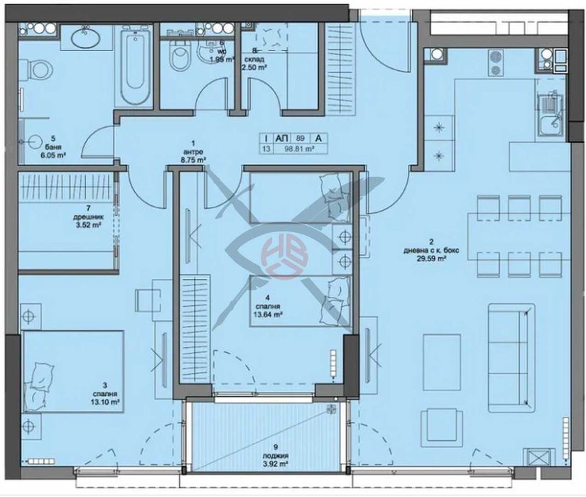 Продава се Тристаен апартамент в София, Кръстова вада - 118 кв.м за 4789 €/кв.м - Снимка #1