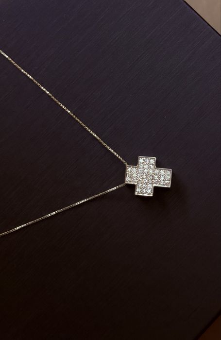 Колие бяло злато и диаманти