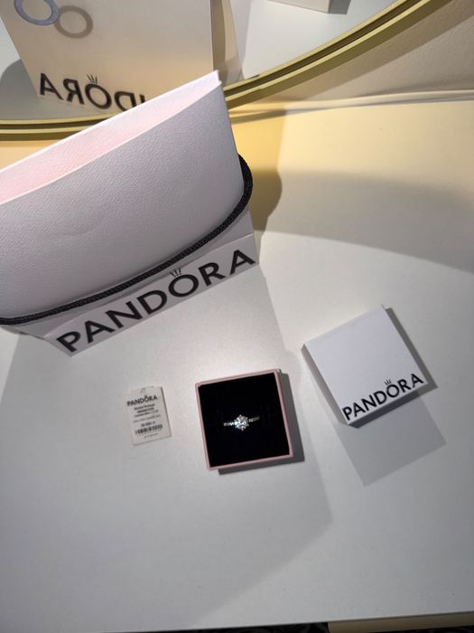 Pandora кольцо серебро