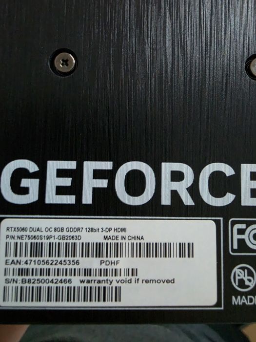 Видеокарта: Palit GeForce RTX 5060 Dual OC