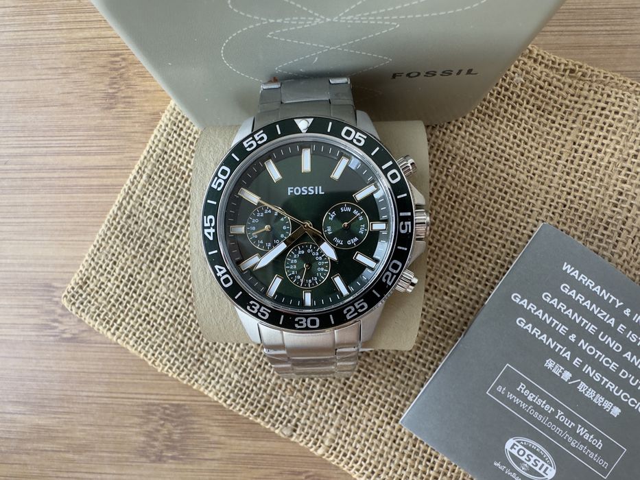 Ceas Fossil Barbatesc Bannon nou 45mm green
