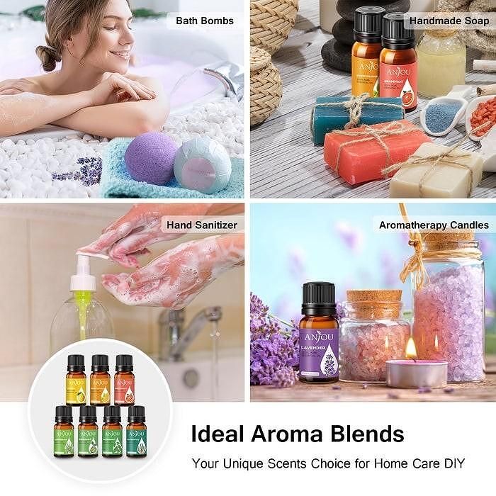 Комплект натурални етерични масла Anjou PCN013, 12бр. 5мл