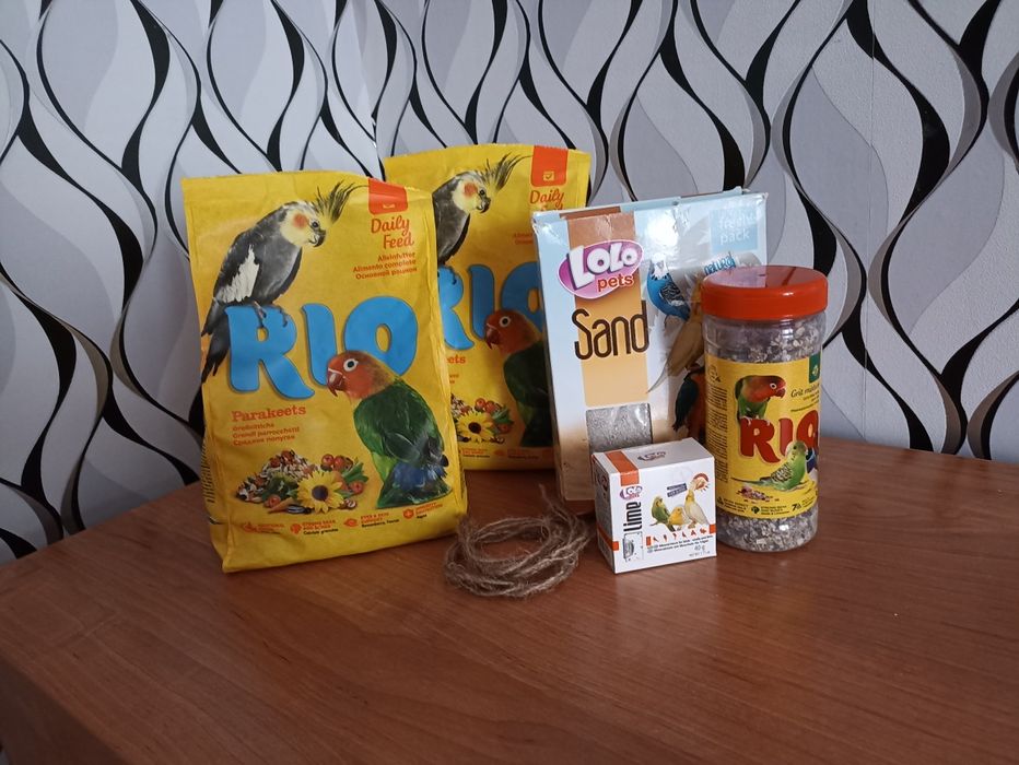 Попугай корелла с клеткой