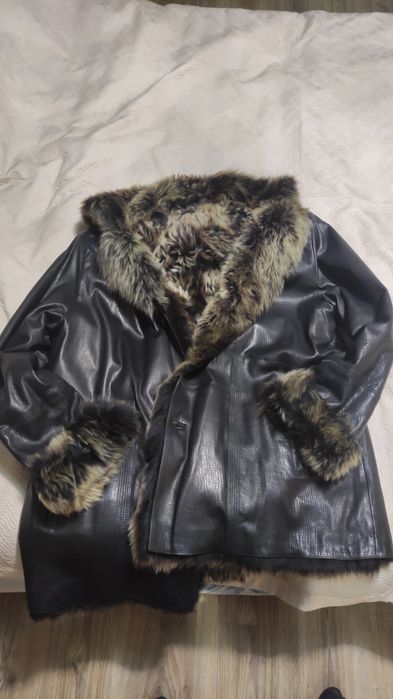 Кожаная зимняя куртка