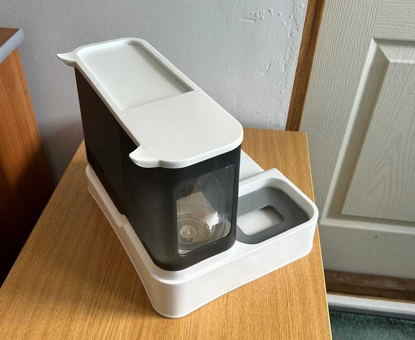 Dispenser hrana si apa pentru animale de companie, 2,8L cu 1L