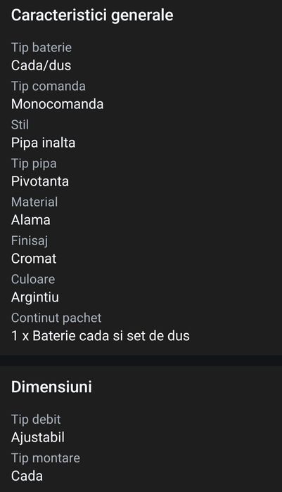 Baterie cada Korman Technik pipa lunga 25 cm
