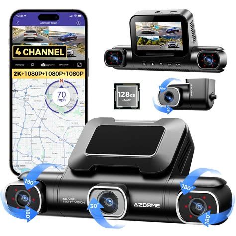 AZDOME M660 4-канальный видеорегистратор с круговым обзором