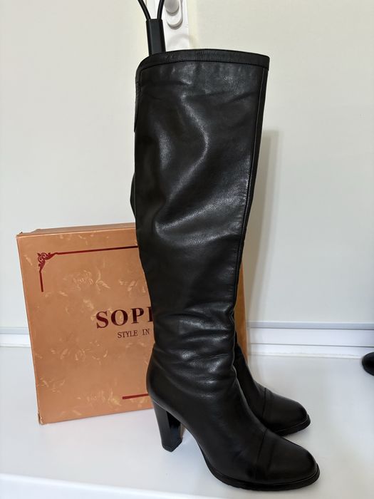 Зимние сапоги европейки кожанные от 5000 тенге