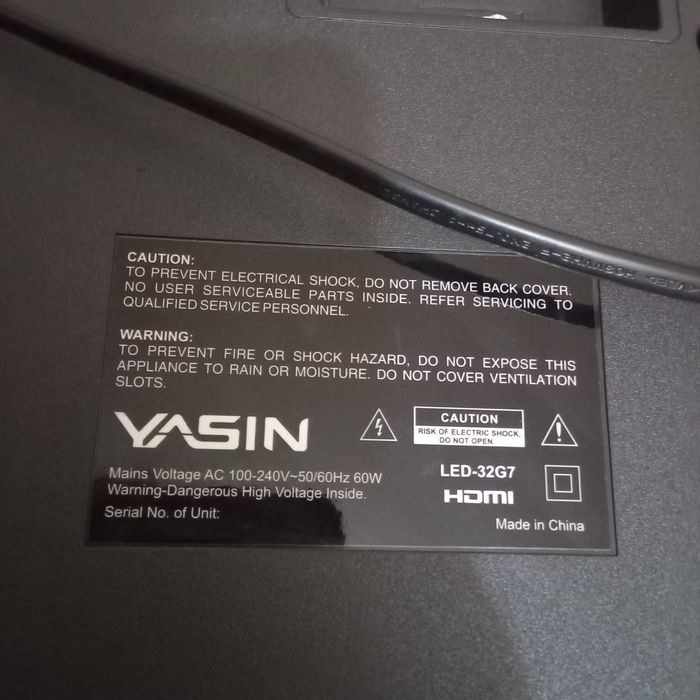 Продам телевизор YASIN на запчасти
