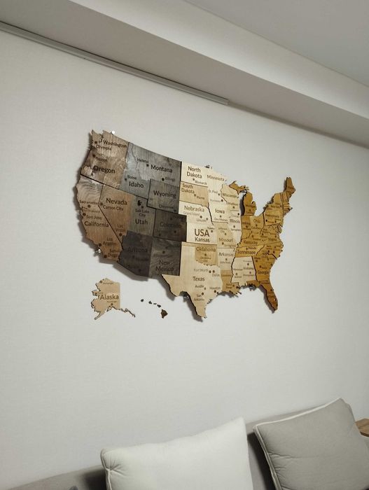 3D Yog‘och AQSH Xaritasi, 3Д карта США, 3d karta, USA map