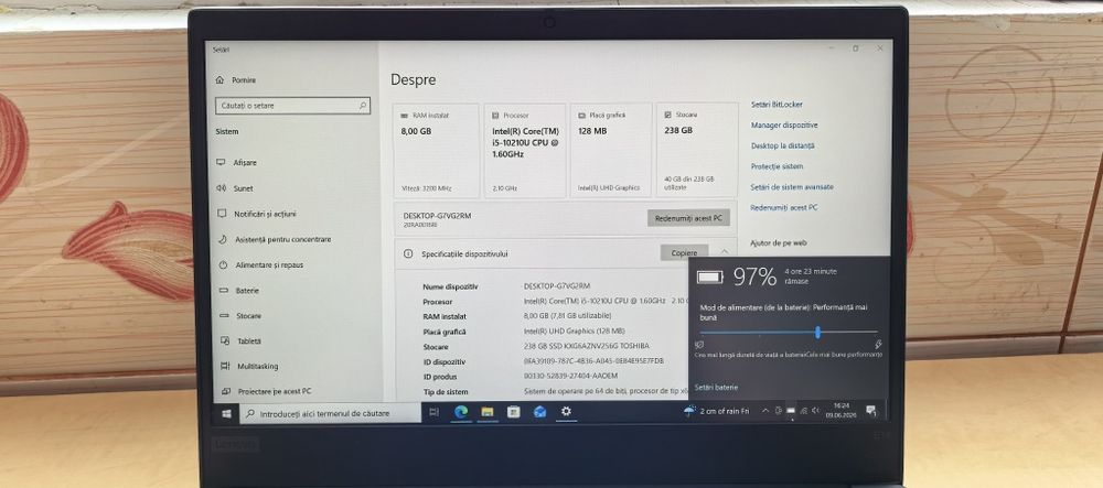 Laptop Lenovo ThinkPad E14_i5-10210U gen 10_SSD 256 GB_8GB DDR4_ca NOU / Full Metal