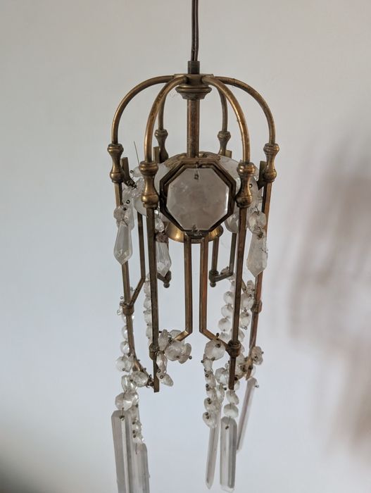 Lustra Bronz si cristale Candelabru vintage aplica obiect iluminat