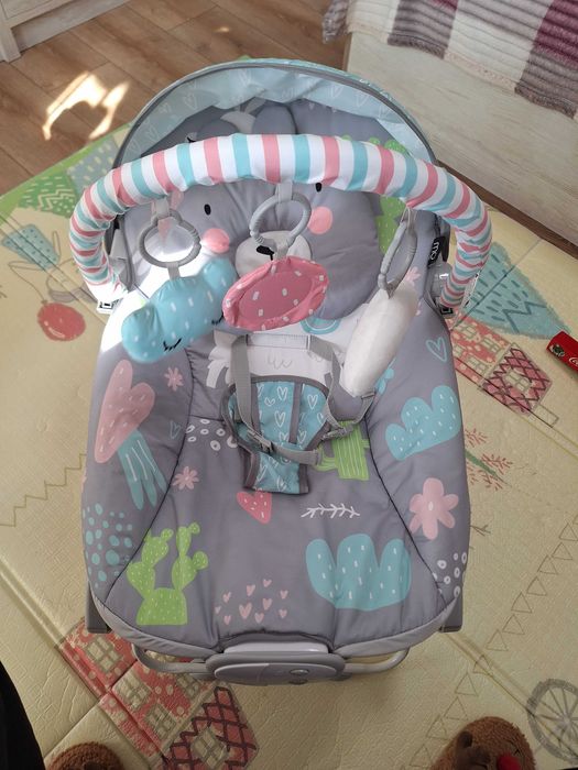Шезлонг бебе Moni Llama сив