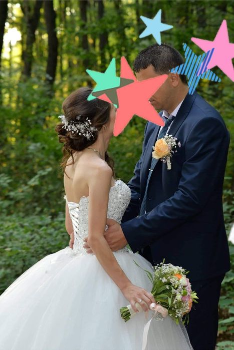 Булчинска рокля модел "Принцеса" като нова