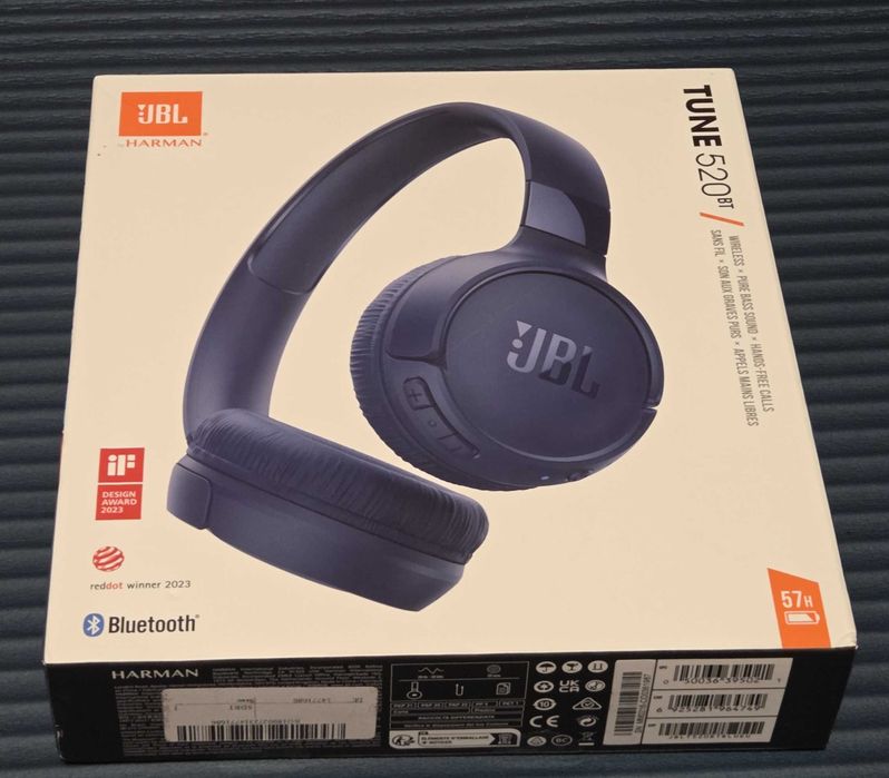 Casti audio wireless on-ear JBL Tune 520BT, Albastru