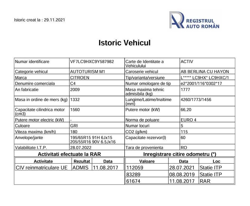 CITROEN C4 Hatchback Facelift 2009 | 1.6 HDi | 128500 km