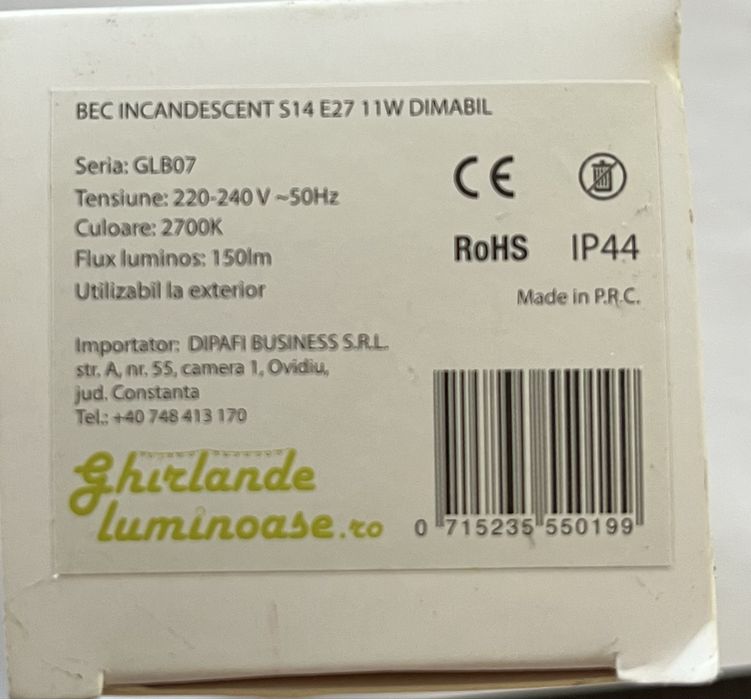 Ghirlanda luminoasa 15metri pt gradina/foisor