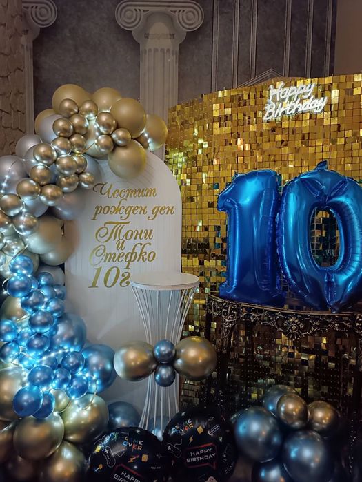 Изработка на празнична украса с балони за абитуриентски балове и др.