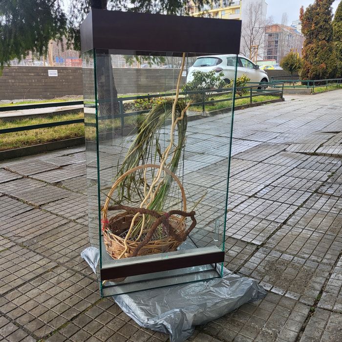 Терариум с мрежест таван и декорация