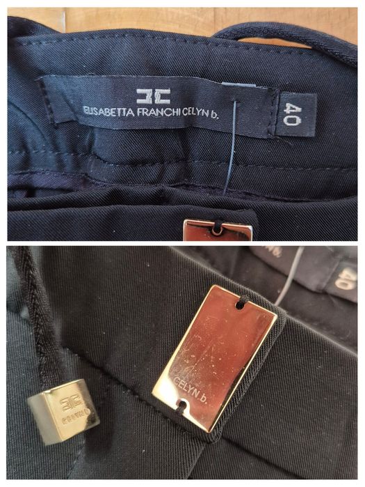 Pantaloni lux Elisabetta Franchi, Eleganți, Made in Italy, Damă - 40