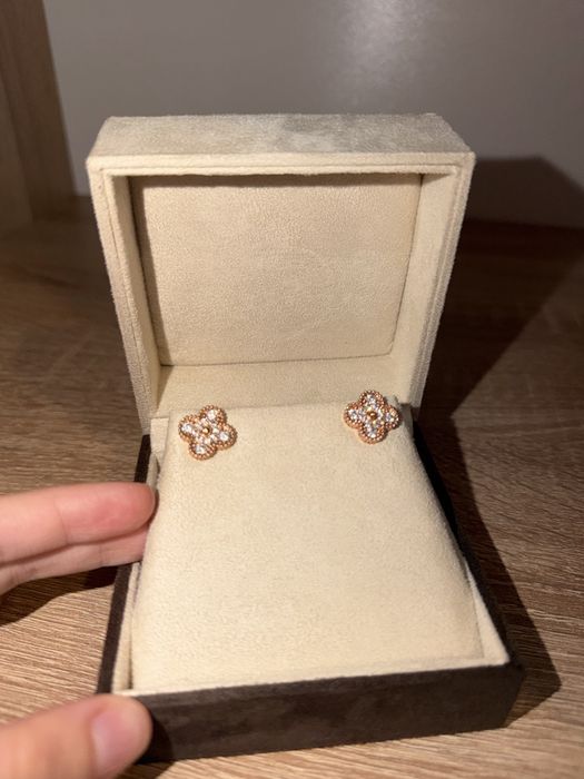 Cercei Arpels van cleef rose gold cu cristale