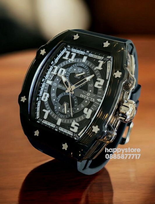 INVICTA Cyclone black/silver 49 mm, Инвикта нов ръчен часовник