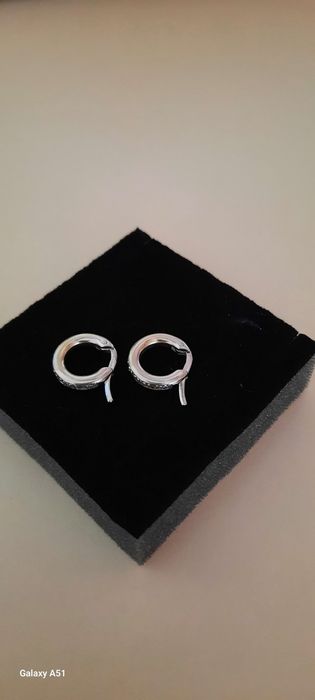Cercei aur alb 18k