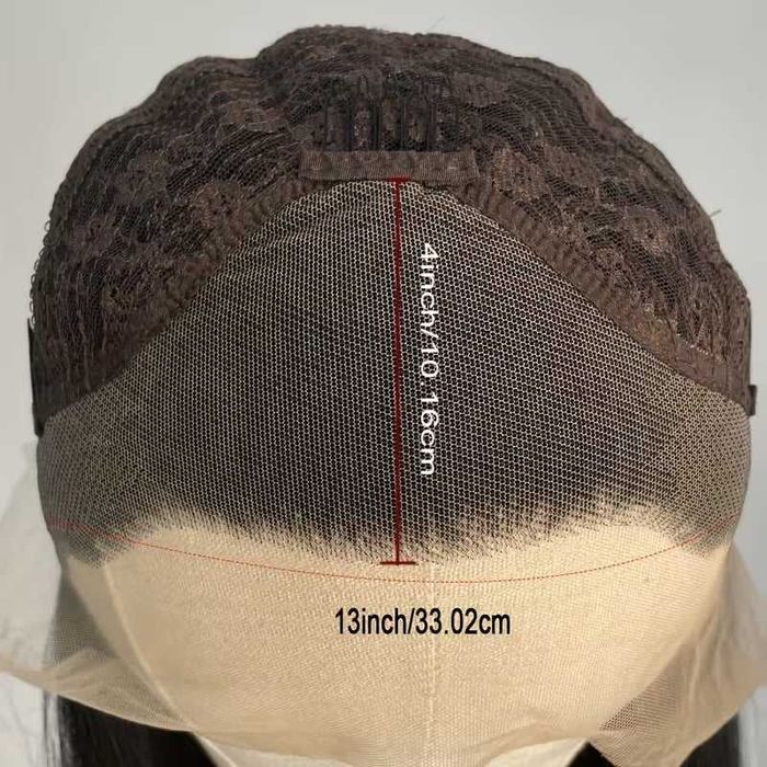 Дълга права кафява перука 70 см - Lace Front 13×4