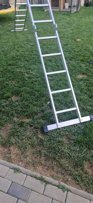 Scara multifunctionala din aluminiu, 4 tronsoane ( 4 x5 trepte),  6 metri total
