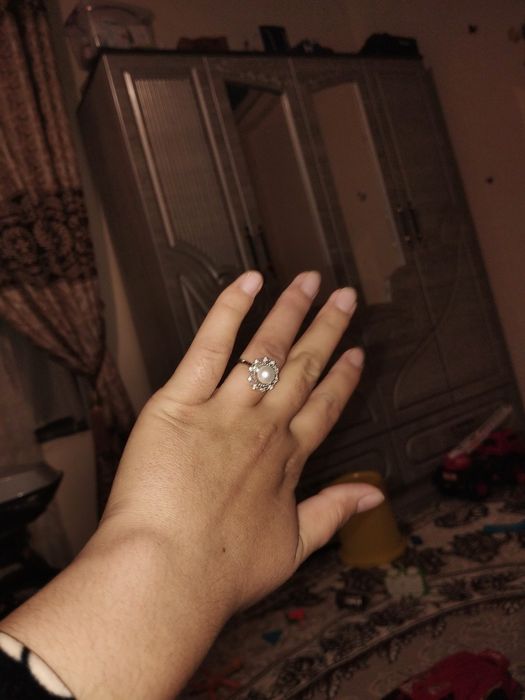 Кумуш узук жемчуг кузли