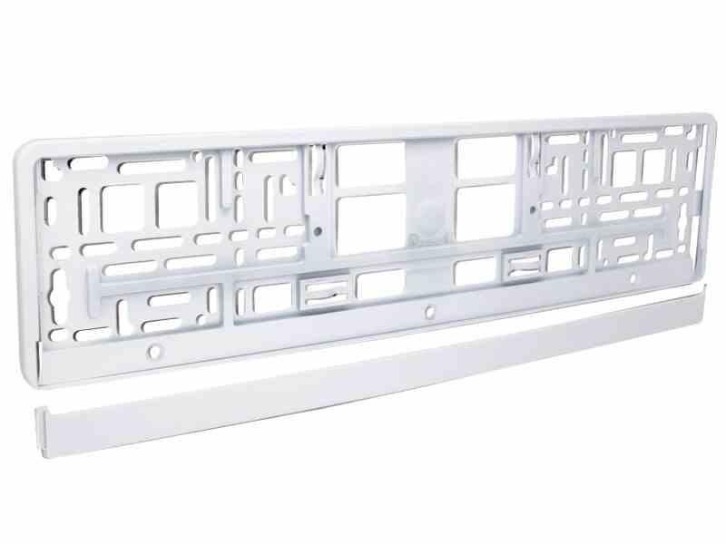 стойка рамка за регистрационния номер метализирана, бяла, 1брой ...