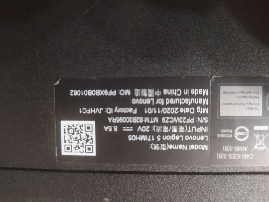 Ноутбук Lenovo legion 5 на запчасть