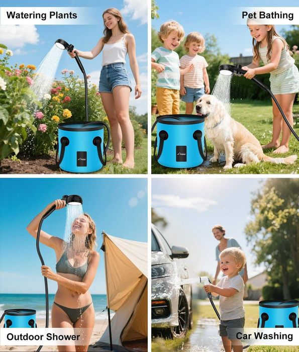 WADEO къмпинг душ 20L с помпа 6000mAh