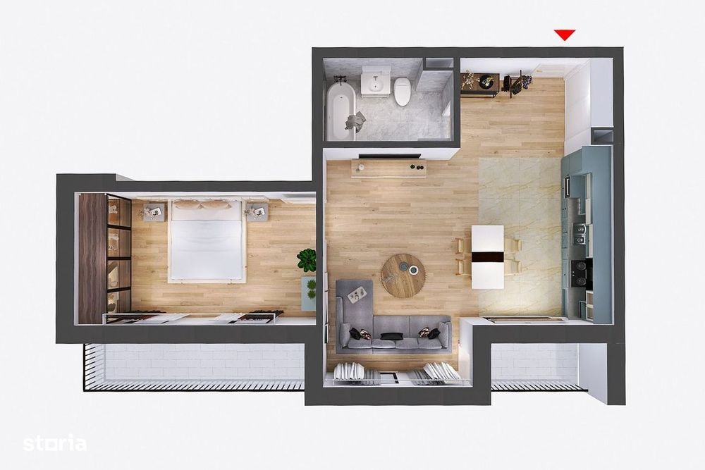 Apartament 2 camere, 57 mp, finisat, Floresti, Spitalul Regional