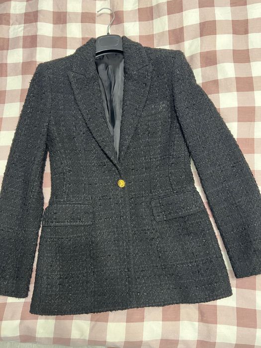 Sacou dama stofa tweed negru XS