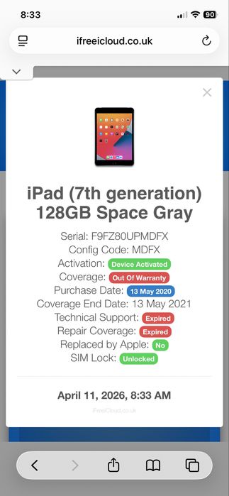 Ipad 7 gen 128GB LTE
